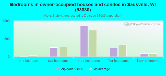 Bedrooms in owner-occupied houses and condos in Saukville, WI (53080) 
