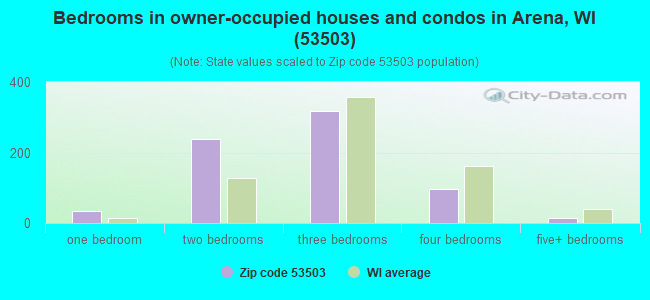 Bedrooms in owner-occupied houses and condos in Arena, WI (53503) 