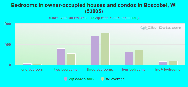 Bedrooms in owner-occupied houses and condos in Boscobel, WI (53805) 