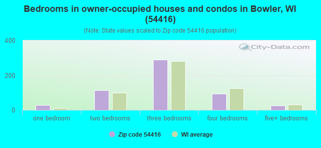Bedrooms in owner-occupied houses and condos in Bowler, WI (54416) 