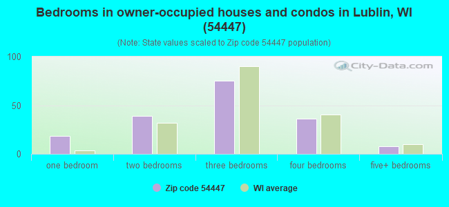 Bedrooms in owner-occupied houses and condos in Lublin, WI (54447) 
