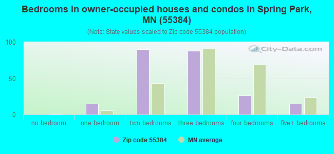 Bedrooms in owner-occupied houses and condos in Spring Park, MN (55384) 