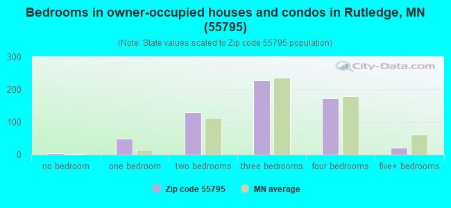 Bedrooms in owner-occupied houses and condos in Rutledge, MN (55795) 