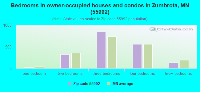 Bedrooms in owner-occupied houses and condos in Zumbrota, MN (55992) 