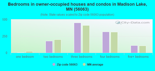 Bedrooms in owner-occupied houses and condos in Madison Lake, MN (56063) 