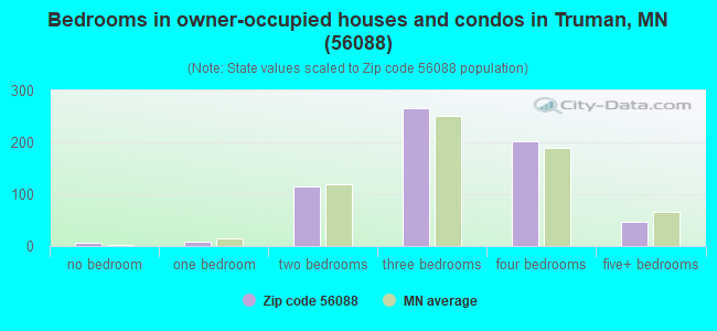 Bedrooms in owner-occupied houses and condos in Truman, MN (56088) 