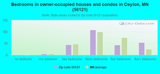 Bedrooms in owner-occupied houses and condos in Ceylon, MN (56121) 