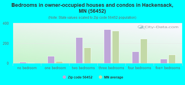 Bedrooms in owner-occupied houses and condos in Hackensack, MN (56452) 