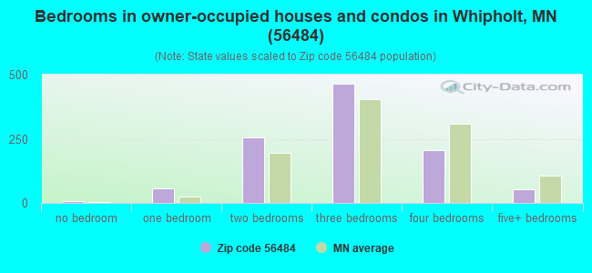 Bedrooms in owner-occupied houses and condos in Whipholt, MN (56484) 