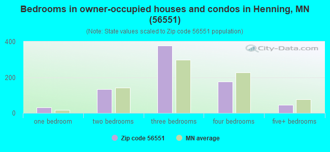 Bedrooms in owner-occupied houses and condos in Henning, MN (56551) 
