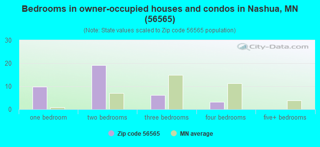Bedrooms in owner-occupied houses and condos in Nashua, MN (56565) 