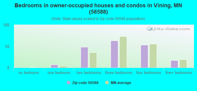 Bedrooms in owner-occupied houses and condos in Vining, MN (56588) 