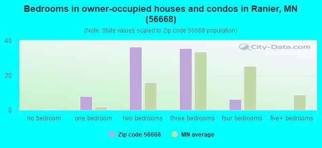 Bedrooms in owner-occupied houses and condos in Ranier, MN (56668) 