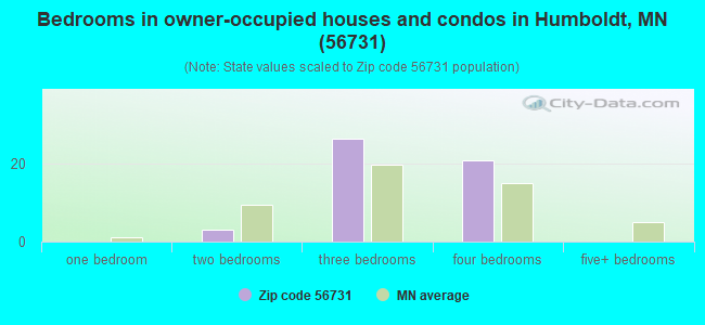 Bedrooms in owner-occupied houses and condos in Humboldt, MN (56731) 