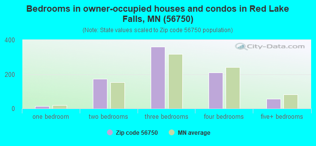 Bedrooms in owner-occupied houses and condos in Red Lake Falls, MN (56750) 