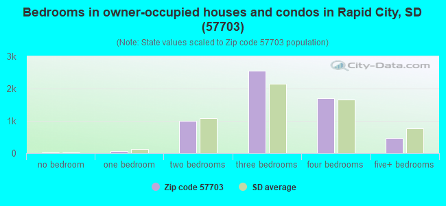 Bedrooms in owner-occupied houses and condos in Rapid City, SD (57703) 