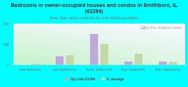 Bedrooms in owner-occupied houses and condos in Smithboro, IL (62284) 