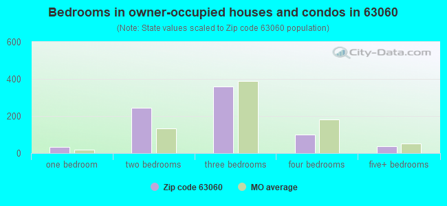 Bedrooms in owner-occupied houses and condos in 63060 
