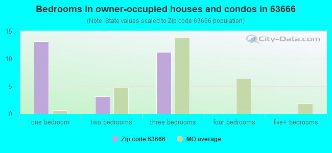 Bedrooms in owner-occupied houses and condos in 63666 
