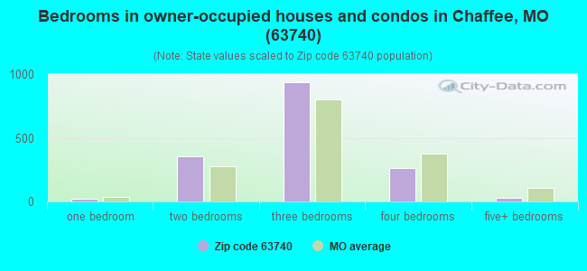 Bedrooms in owner-occupied houses and condos in Chaffee, MO (63740) 