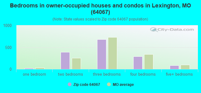 Bedrooms in owner-occupied houses and condos in Lexington, MO (64067) 