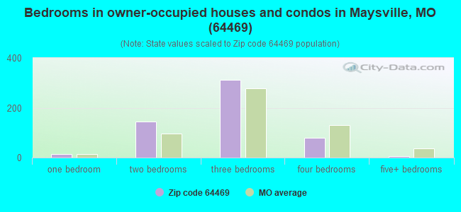 Bedrooms in owner-occupied houses and condos in Maysville, MO (64469) 