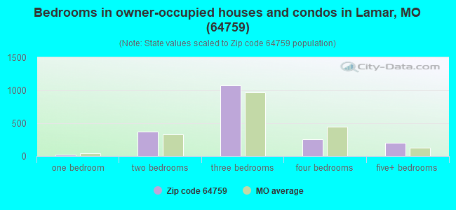 Bedrooms in owner-occupied houses and condos in Lamar, MO (64759) 