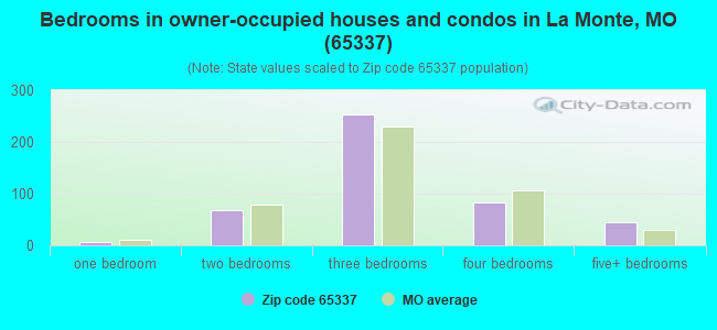 Bedrooms in owner-occupied houses and condos in La Monte, MO (65337) 