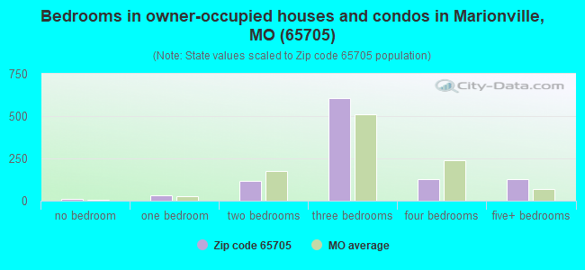 Bedrooms in owner-occupied houses and condos in Marionville, MO (65705) 