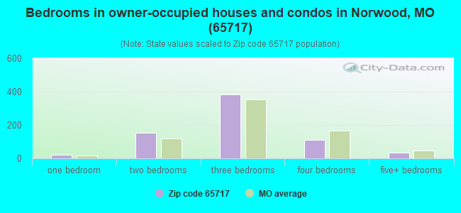 Bedrooms in owner-occupied houses and condos in Norwood, MO (65717) 