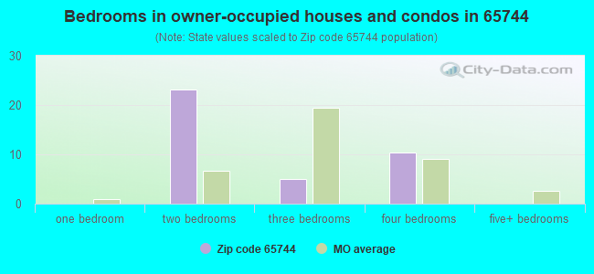 Bedrooms in owner-occupied houses and condos in 65744 