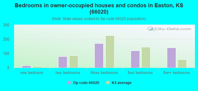 Bedrooms in owner-occupied houses and condos in Easton, KS (66020) 