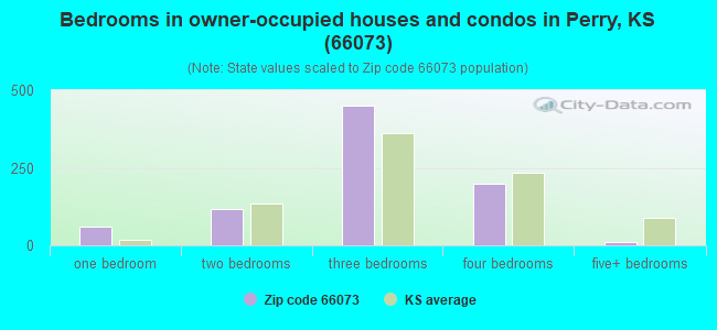 Bedrooms in owner-occupied houses and condos in Perry, KS (66073) 