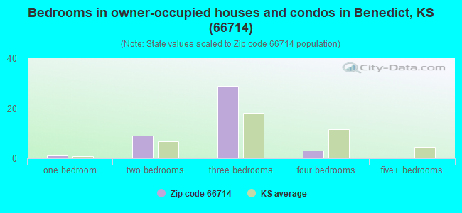 Bedrooms in owner-occupied houses and condos in Benedict, KS (66714) 
