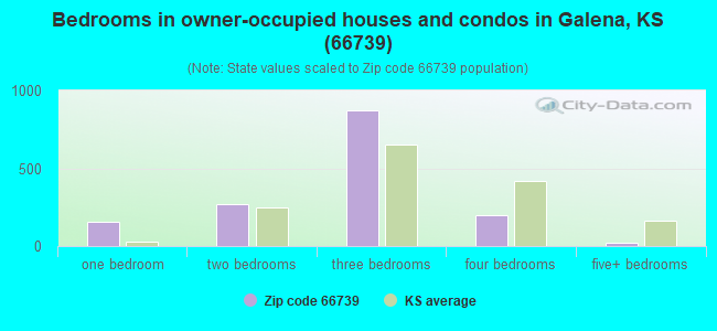Bedrooms in owner-occupied houses and condos in Galena, KS (66739) 