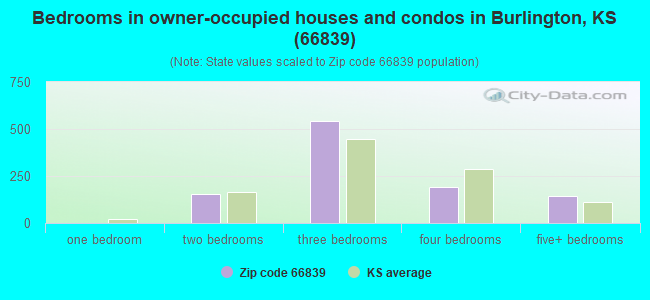 Bedrooms in owner-occupied houses and condos in Burlington, KS (66839) 