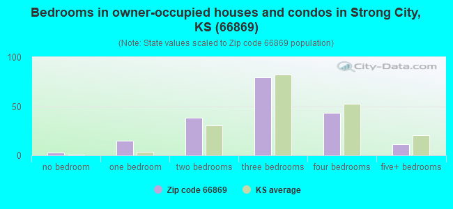 Bedrooms in owner-occupied houses and condos in Strong City, KS (66869) 