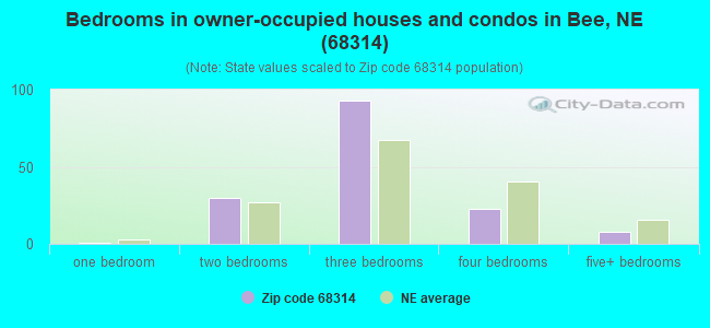 Bedrooms in owner-occupied houses and condos in Bee, NE (68314) 
