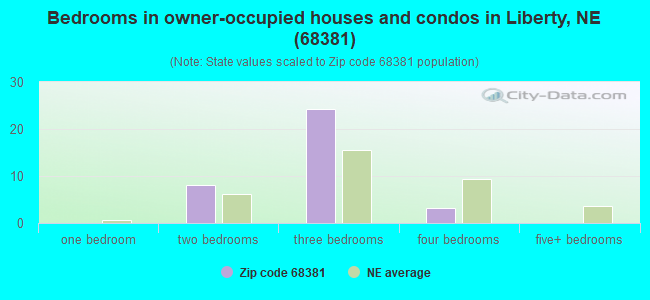Bedrooms in owner-occupied houses and condos in Liberty, NE (68381) 