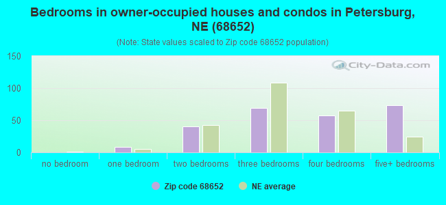 Bedrooms in owner-occupied houses and condos in Petersburg, NE (68652) 
