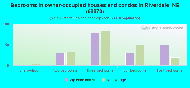 Bedrooms in owner-occupied houses and condos in Riverdale, NE (68870) 