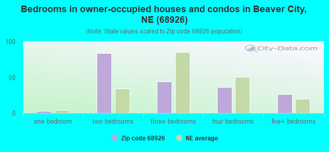 Bedrooms in owner-occupied houses and condos in Beaver City, NE (68926) 