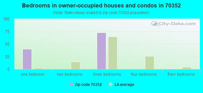 Bedrooms in owner-occupied houses and condos in 70352 