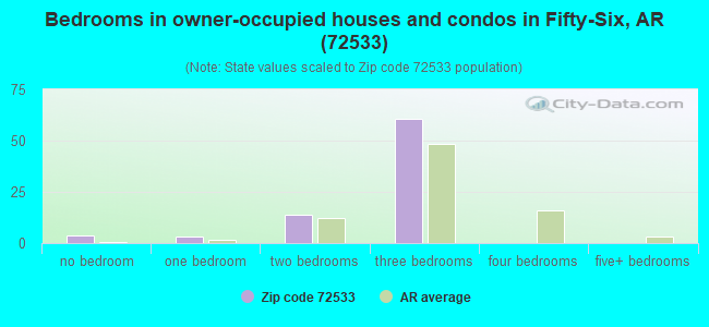 Bedrooms in owner-occupied houses and condos in Fifty-Six, AR (72533) 