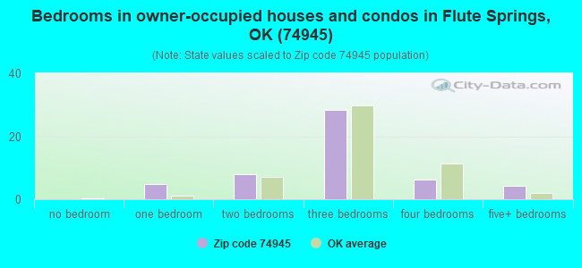 Bedrooms in owner-occupied houses and condos in Flute Springs, OK (74945) 