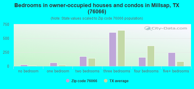 Bedrooms in owner-occupied houses and condos in Millsap, TX (76066) 