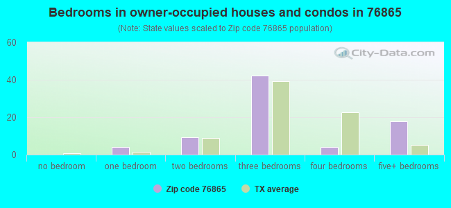 Bedrooms in owner-occupied houses and condos in 76865 