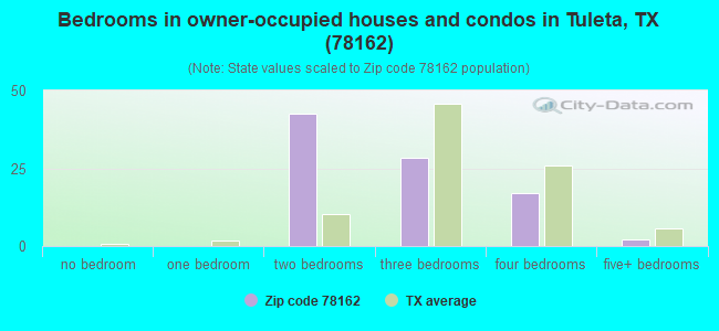 Bedrooms in owner-occupied houses and condos in Tuleta, TX (78162) 