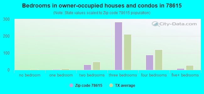 Bedrooms in owner-occupied houses and condos in 78615 