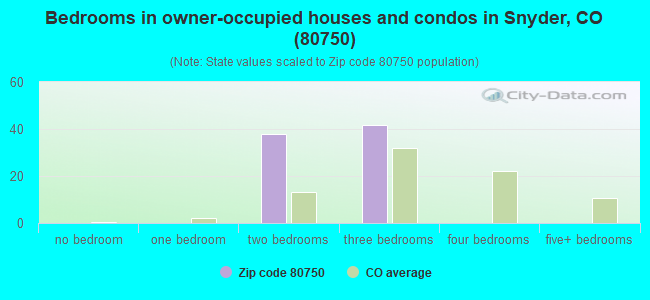 Bedrooms in owner-occupied houses and condos in Snyder, CO (80750) 